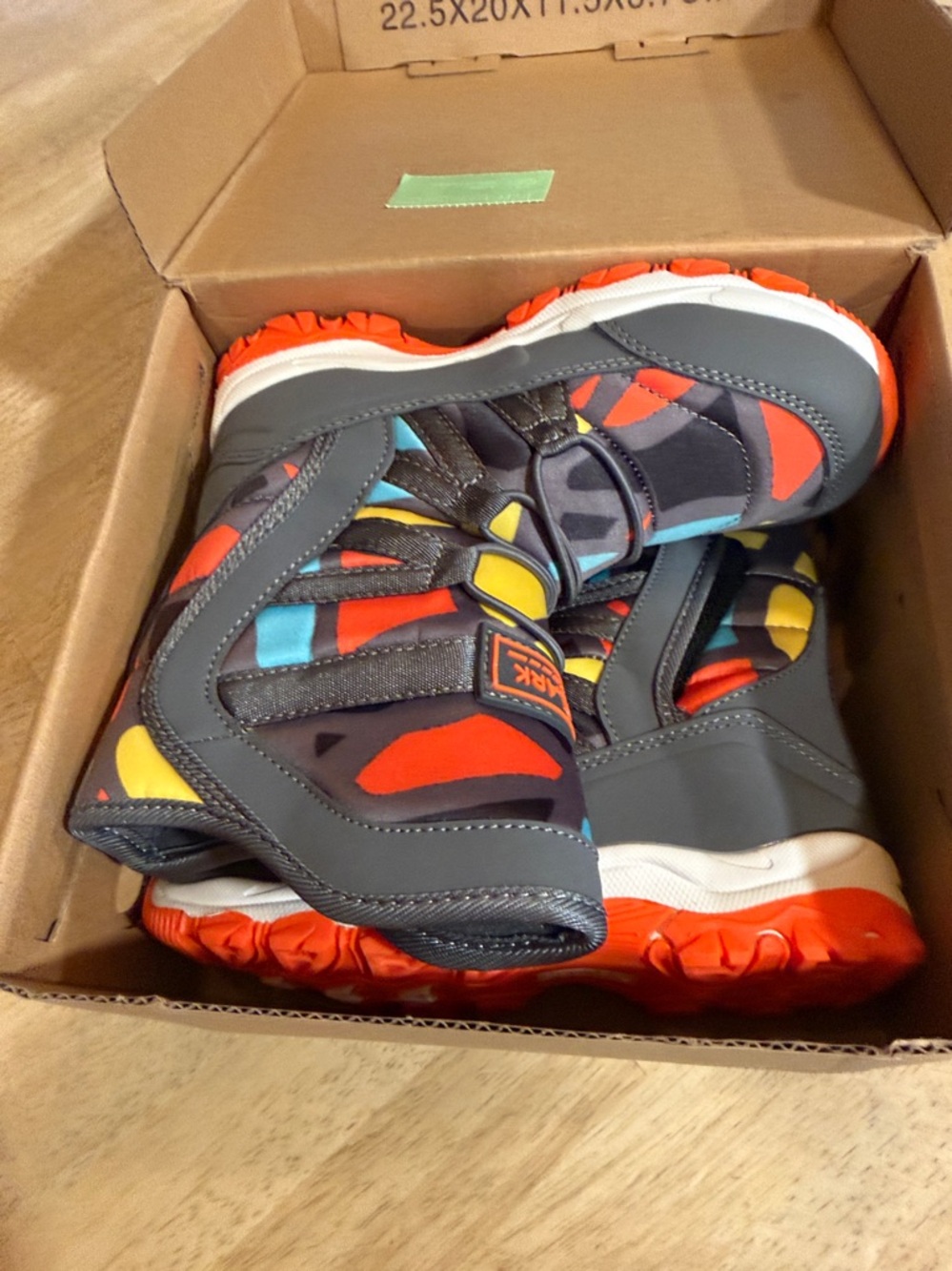 Kids Black and Orange Athletic Sneakers - Youth Active Shoe(6)